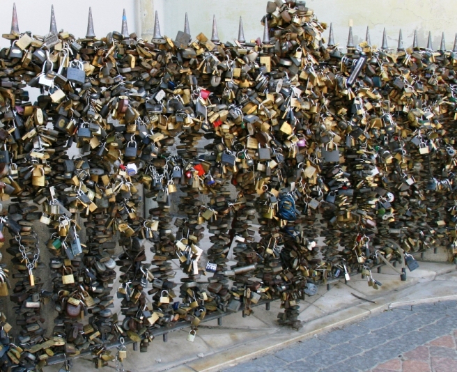 Padlocks in Pécs, Hungary