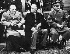 Churchill, Roosevelt and Stalin in Yalta